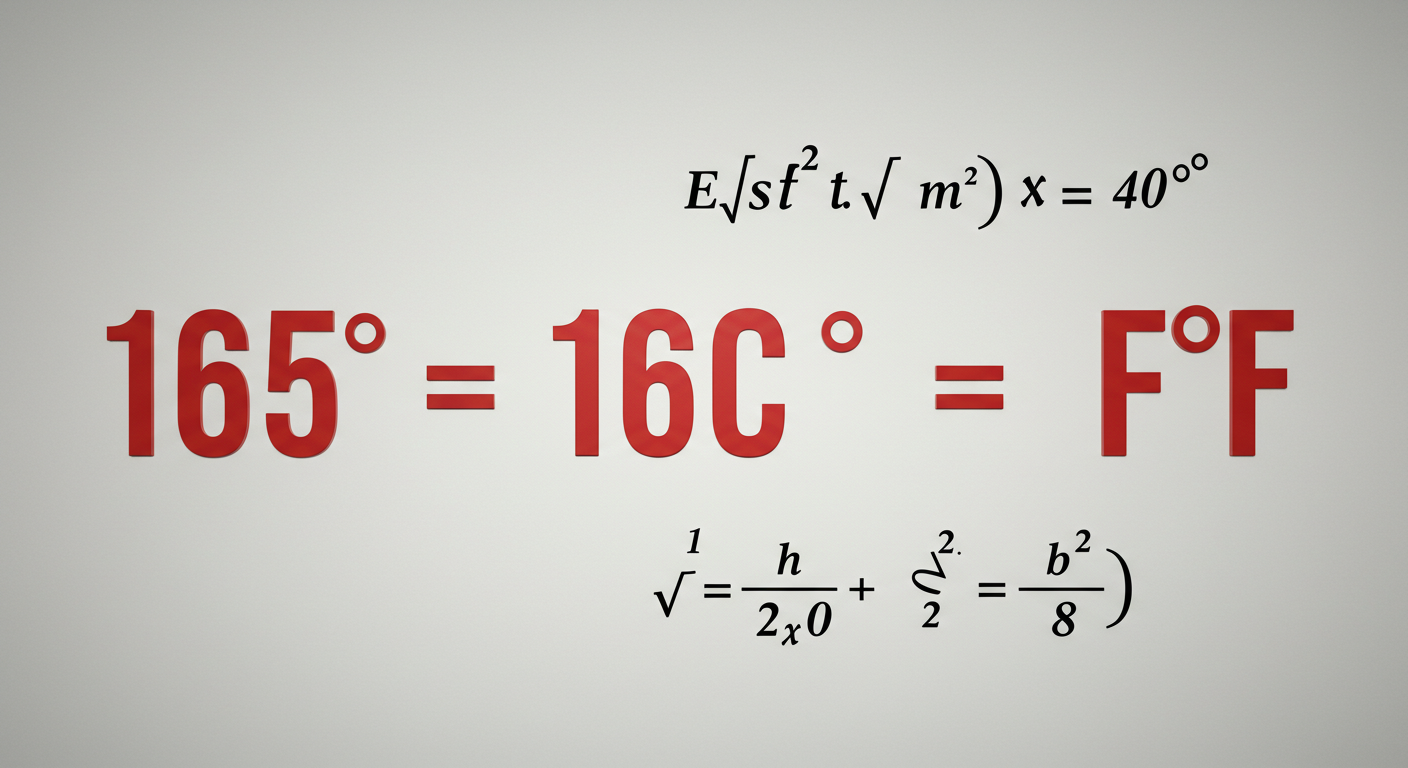 165°C to °F – Convert 165 Celsius to Fahrenheit